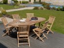 Salon De Jardin Teck Table Ovale 180X100Cm 6 Chaises Summer à Meuble De Jardin En Teck