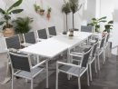 Salon De Jardin Venezia Extensible En Textilène Gris 10 Places - Aluminium  Blanc destiné Salon De Jardin Aluminium Blanc