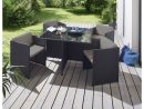 Salon De Jardin:1 Table Et 4 Fauteuils Andreas Coloris Noir ... à Salonde Jardin
