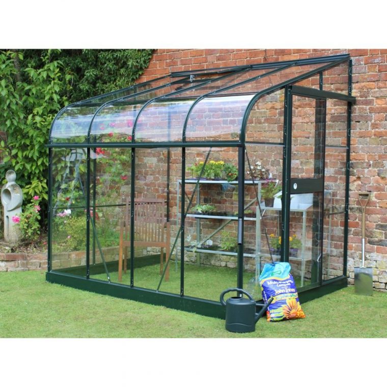 Serre Adossée En Verre Trempé Silverline Vert 5 M² - Halls à Serre De Jardin Adossée