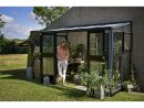 Serre Adossée En Verre Trempé Veranda Anthracite 4.4 M² + Embase - Juliana tout Serre De Jardin Adossée Au Mur