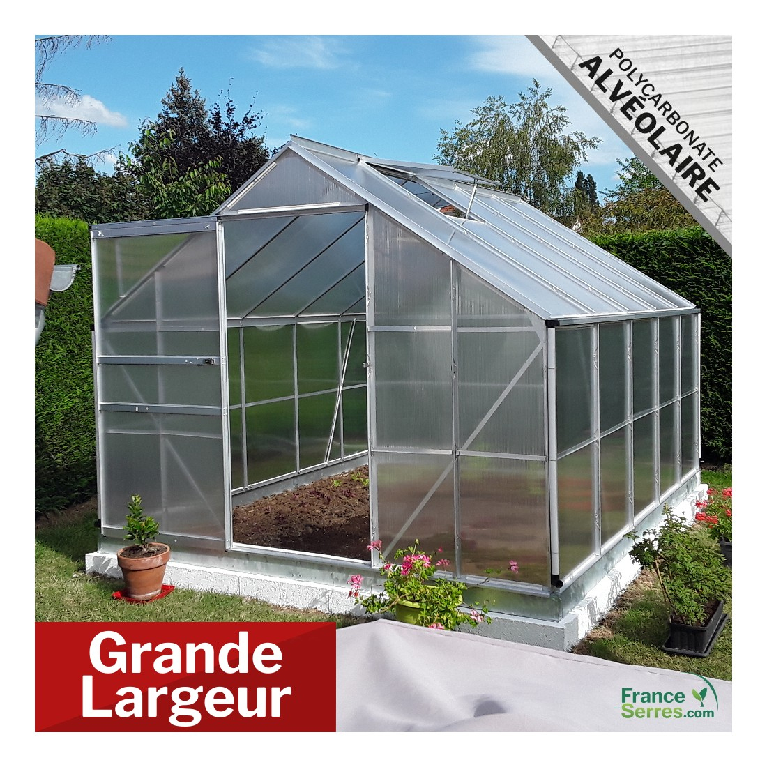 Serre De Jardin Xl Polycarbonate Alvéolaire 7,80M² intérieur Serre De Jardin Polycarbonate Pas Cher