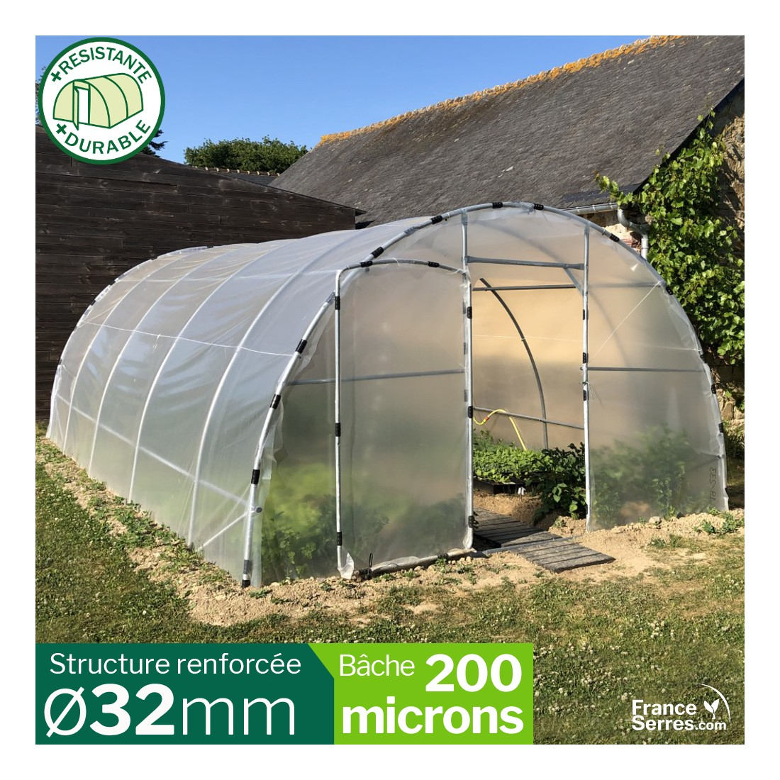 Serre Tunnel De Jardin Semi-Pro De 28M² Avec 2 Portes serapportantà Serre De Jardin Professionnel