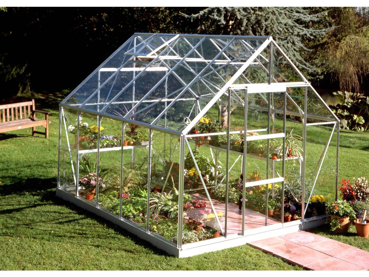 Serre Verre &quot;universal 108&quot; - 8.3 M² - 3.22 X 2.57 X 2.4 M 61531 à Serre Rigide Jardin