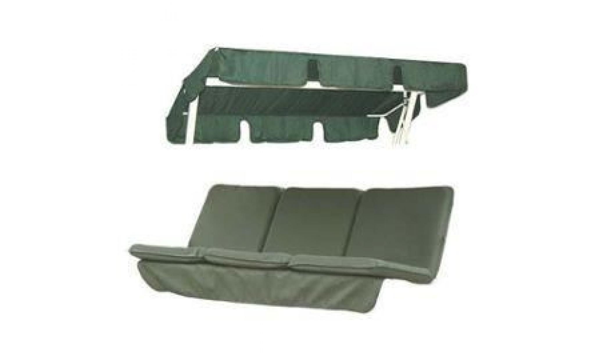 Set Coussins + Toit De Remplacement Pour Balancelle 4 Places Vert à Coussins Balancelle Jardin