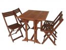 Set De Jardin/balcon 4 Chaises Pliantes 1 Table Pliante Bois D'eucalyptus  Huilé Certifié Fsc 90X75X74Cm 39X51X82Cm Pedro avec Table De Jardin En Bois Pliante Pas Cher