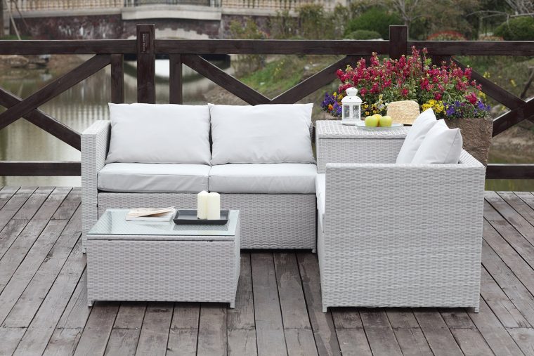 Silang Gris Clair concernant Salon De Jardin En Résine Tressée Gris