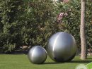 Sphère Inox Brossé 30Cm concernant Boule Deco Jardin