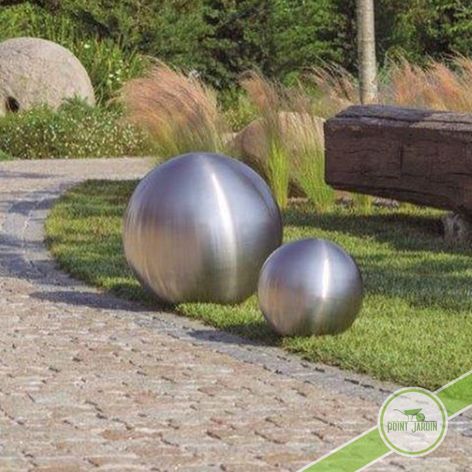 Sphère Inox Brossé 50Cm destiné Boule Deco Jardin