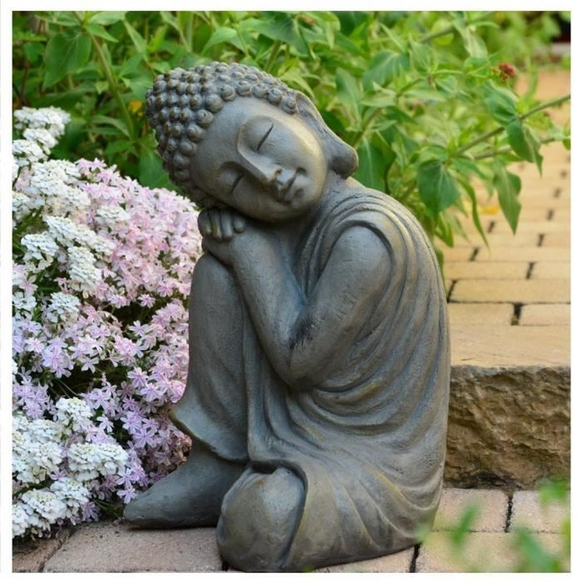 Statue Bouddha Jardin Décoration Zen 43 Cm - Achat / Vente ... concernant Bouddha Deco Jardin