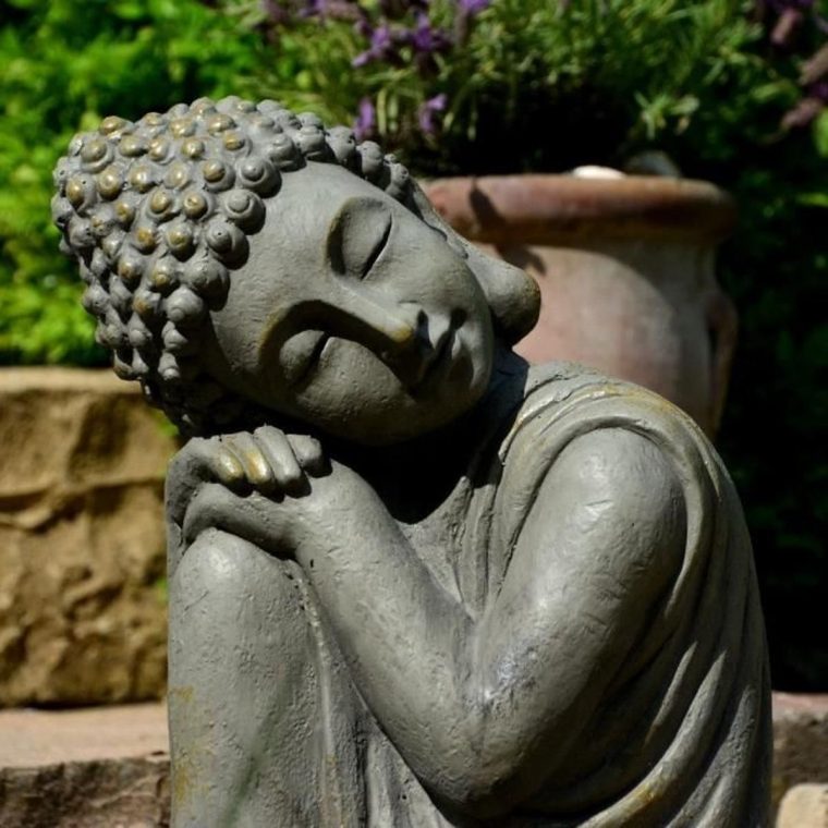 Statue Bouddha Jardin Décoration Zen 43 Cm intérieur Bouddha De Jardin