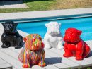 Statue De Jardin Déco Moderne Bouledogue 40Cm Trash à Animaux Deco Jardin