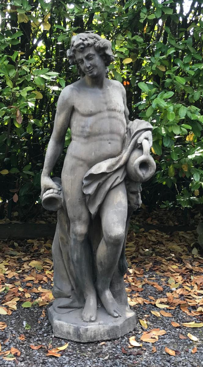 Statue De Jardin En Pierre Reconstituée - Antiquités Du ... tout Statue De Jardin En Pierre Reconstituée