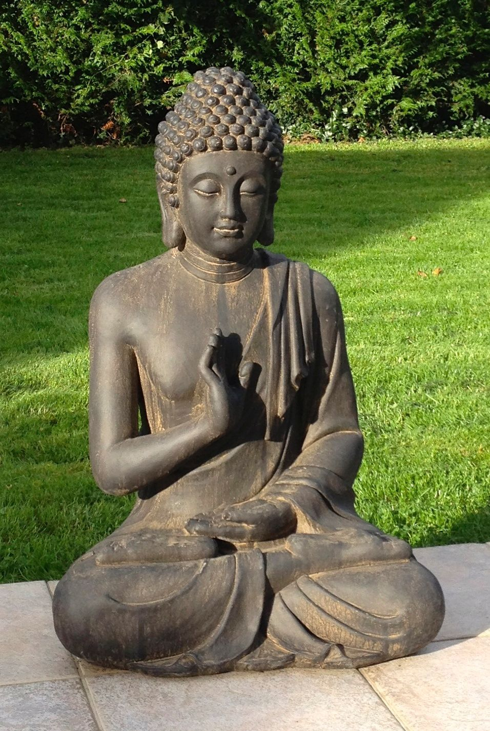 Superbe Statue De Bouddha Zen Jardin 73 Cm Sur Priceminister ... encequiconcerne Tete De Bouddha Pour Jardin