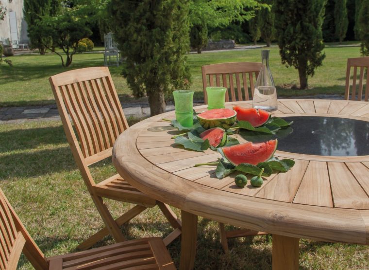 Table Bréhat Teck Ø 155 Cm dedans Table De Jardin Ronde En Bois Table Bréhat Teck Ø 155 Cm dedans Table De Jardin Ronde En Bois