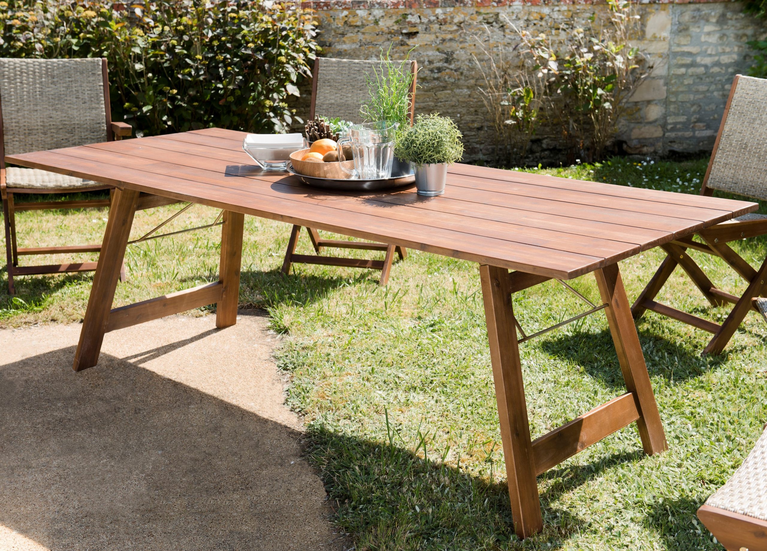 Table De Jardin 10 Personnes Acacia 220X90 Summer pour Table De Jardin 10 Personnes