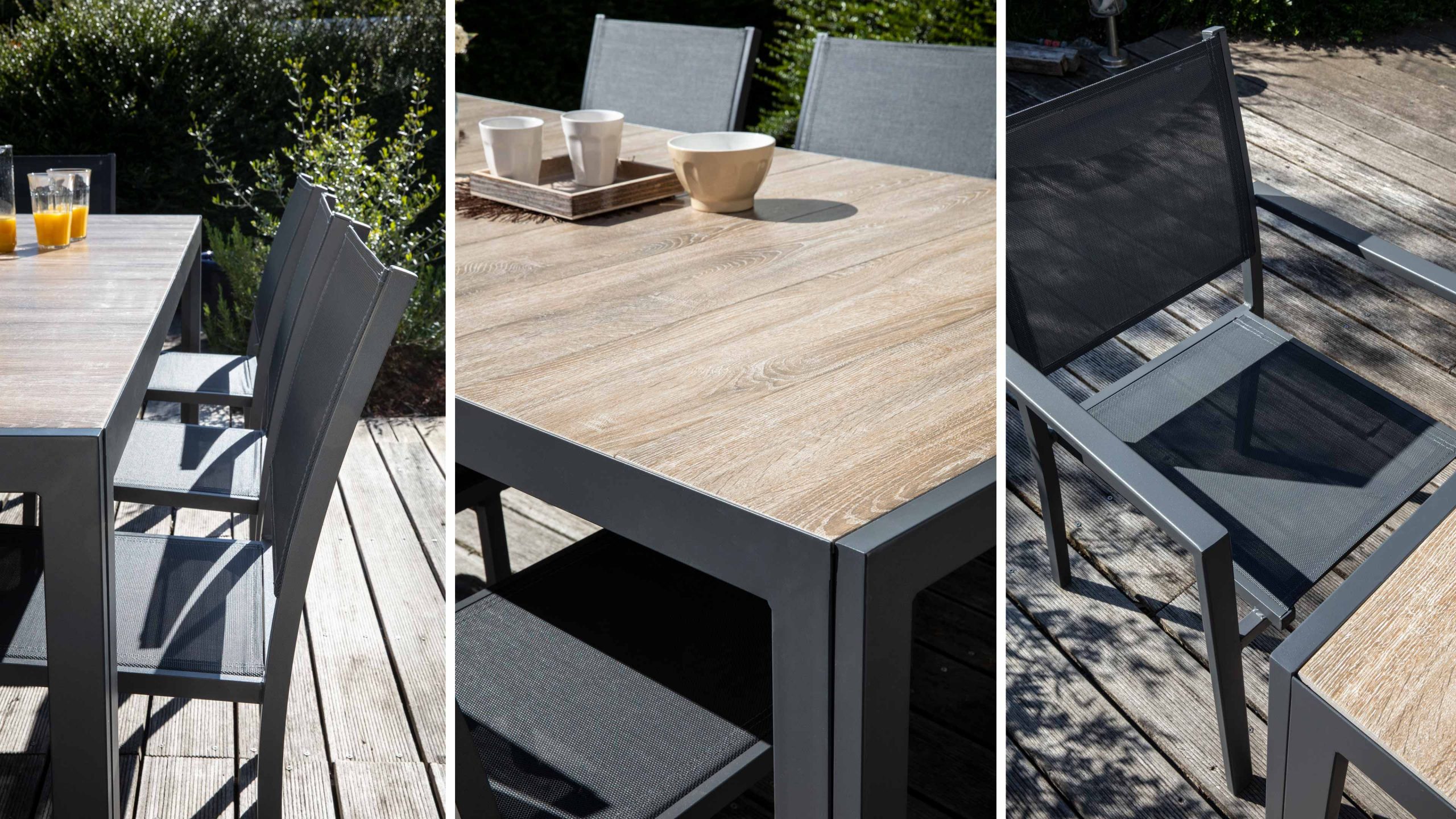 Table De Jardin 10 Places Aluminium Et Céramique | Oviala dedans Table De Jardin Aluminium Et Composite