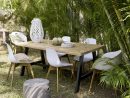 Table De Jardin 6/8 Personnes Countryside En Acacia Et Métal ... avec Table De Jardin Maison Du Monde