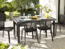 Table De Jardin De Repas Grafik Rectangulaire Anthracite 4/6 Personnes destiné Leroy Merlin Table De Jardin En Resine