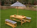 Table De Jardin Enfants Avec Bancs Et Parasol Kidkraft 00106 avec Table De Jardin Pour Enfant