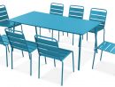 Table De Jardin Et 8 Chaises En Métal | Palavas avec Chaise De Jardin Bleu