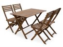 Table De Jardin Et Chaises En Bois 120X70Cm - Madrid | Table ... destiné Table De Jardin En Bois Pliante Pas Cher