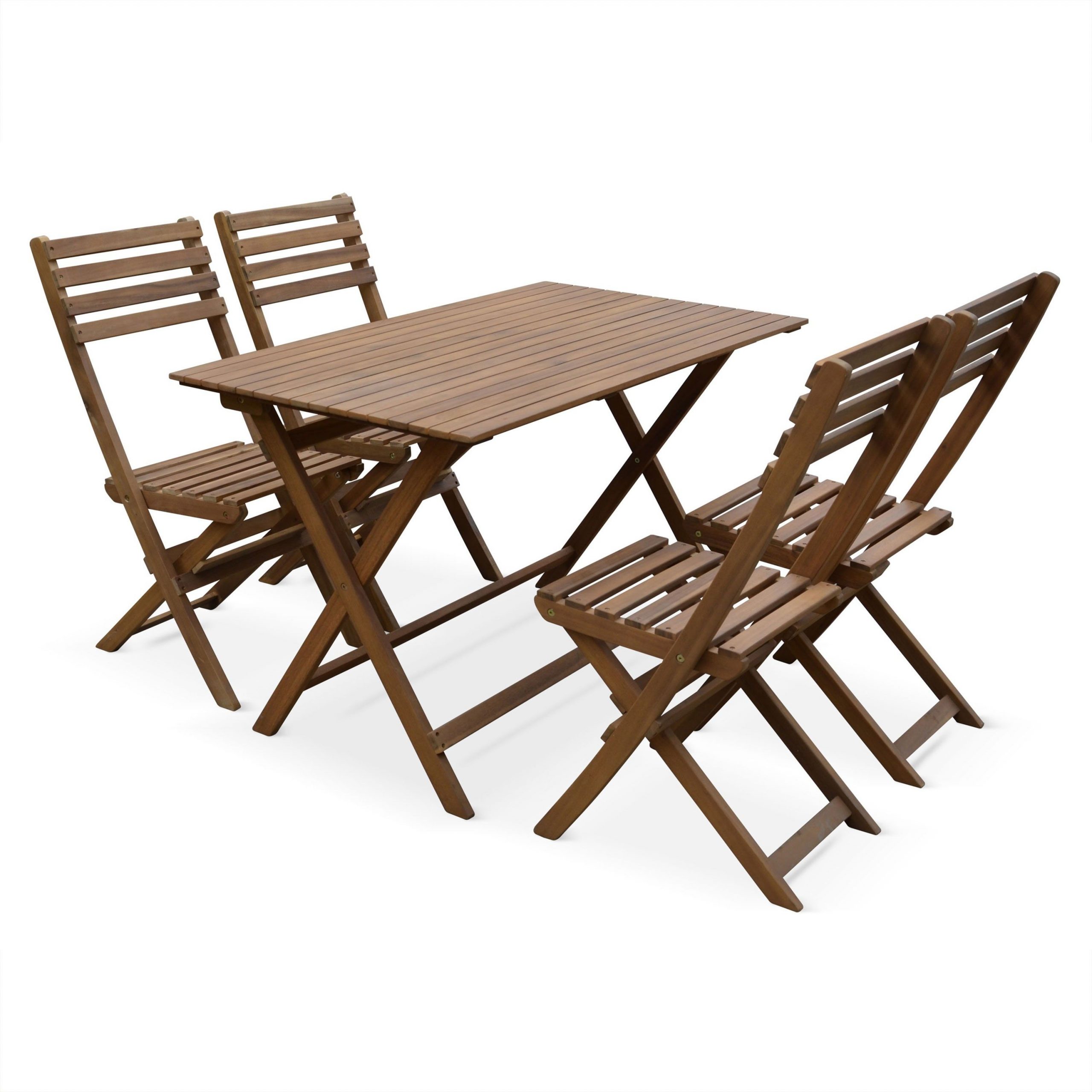 Table De Jardin Et Chaises En Bois 120X70Cm - Madrid | Table ... destiné Table De Jardin En Bois Pliante Pas Cher