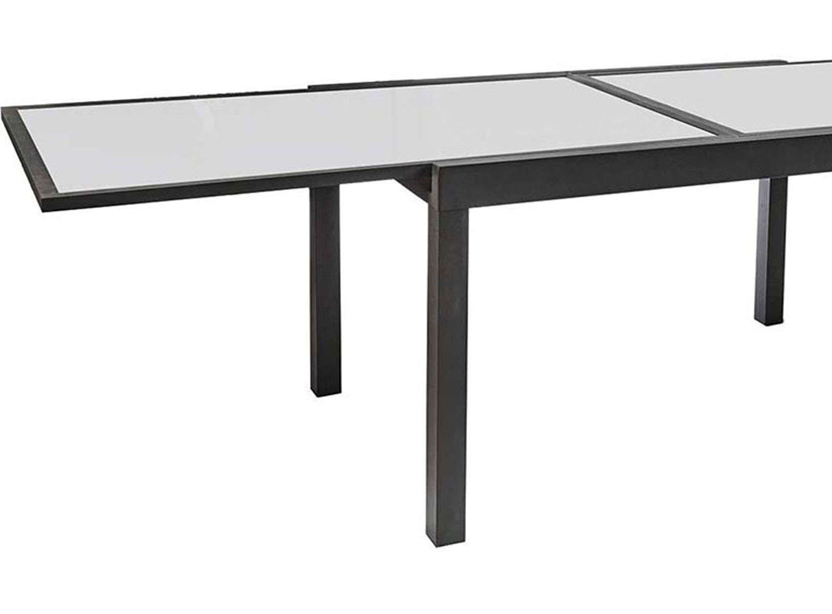 Table De Jardin Extensible En Aluminium Avec Plateau En Verre - Dim :  135/270Xd90Xh75Cm tout Table De Jardin Dessus Verre
