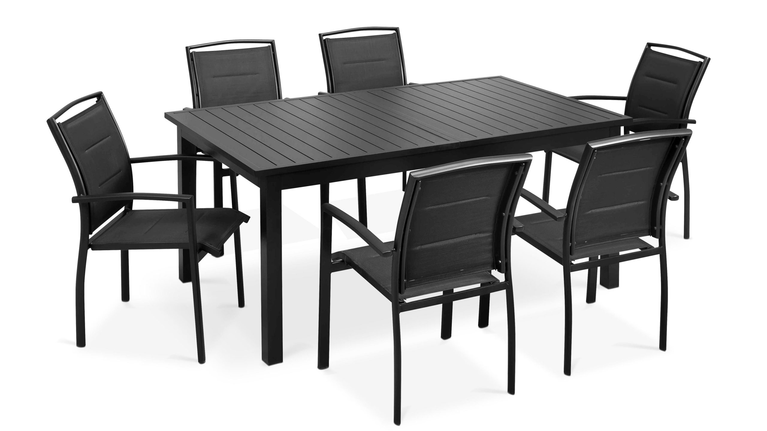 Table De Jardin Extensible En Aluminium Et 8 Fauteuils encequiconcerne Table De Jardin Promo