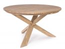 Table De Jardin Ronde En Bois De Teck Design, 6 Sièges Homemotion - Alonso encequiconcerne Table De Jardin Ronde En Bois