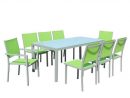Table Et Chaises De Jardin - 8 Fauteuils Pliants - Aluminium Et Verre dedans Table Et Chaise De Jardin En Solde