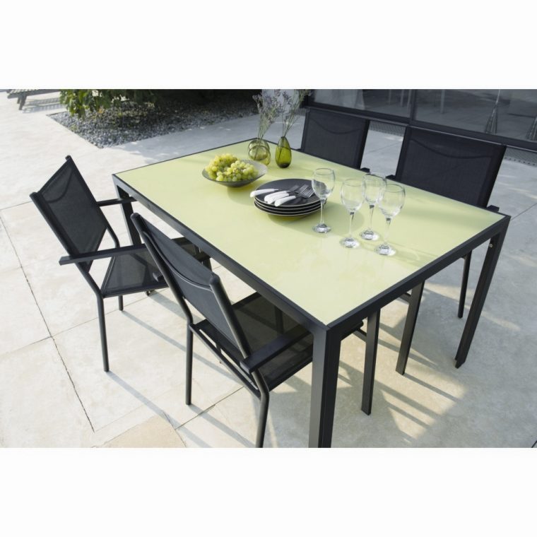 Table Extérieur Rosario Noir Et Vert Bambou encequiconcerne Table Jardin Verte