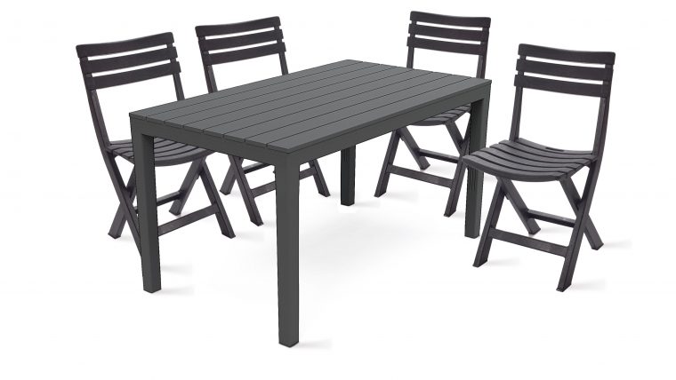 Table Jardin Plastique Et Chaises Pliantes serapportantà Table De Jardin Pas Cher En Plastique