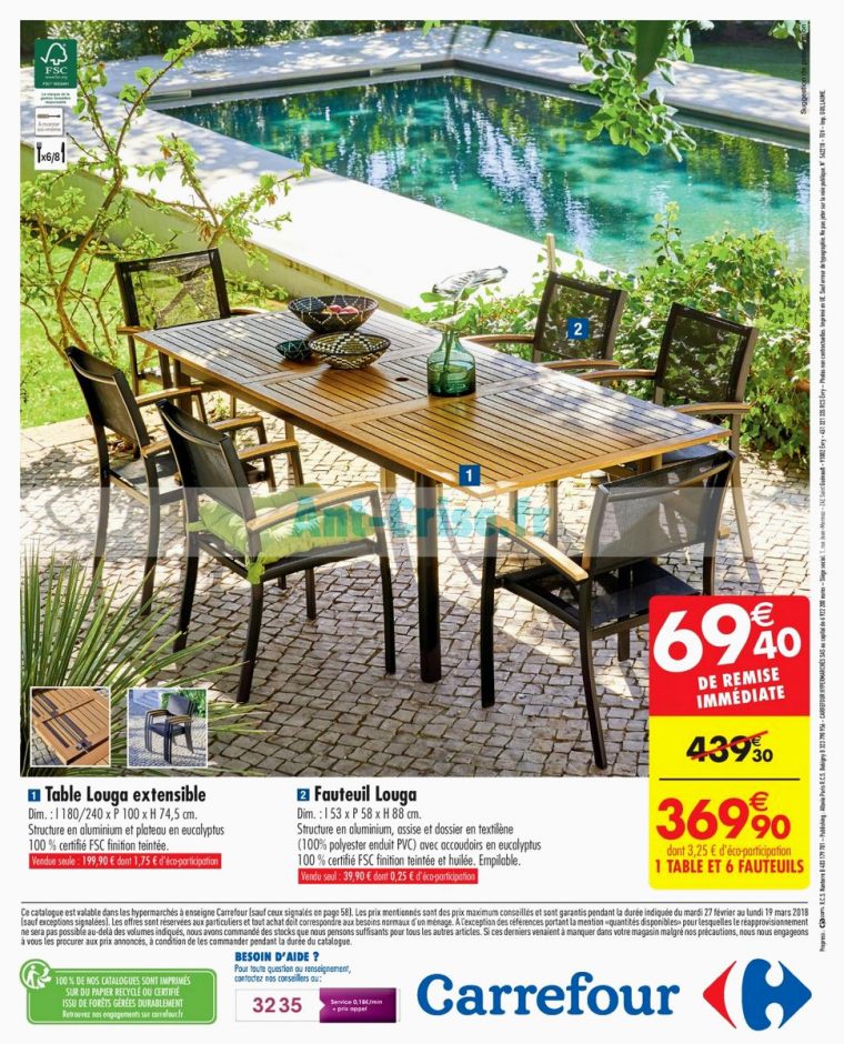 Table Jardin Teck Soldes Phénoménal Salon De Jardin Louga pour