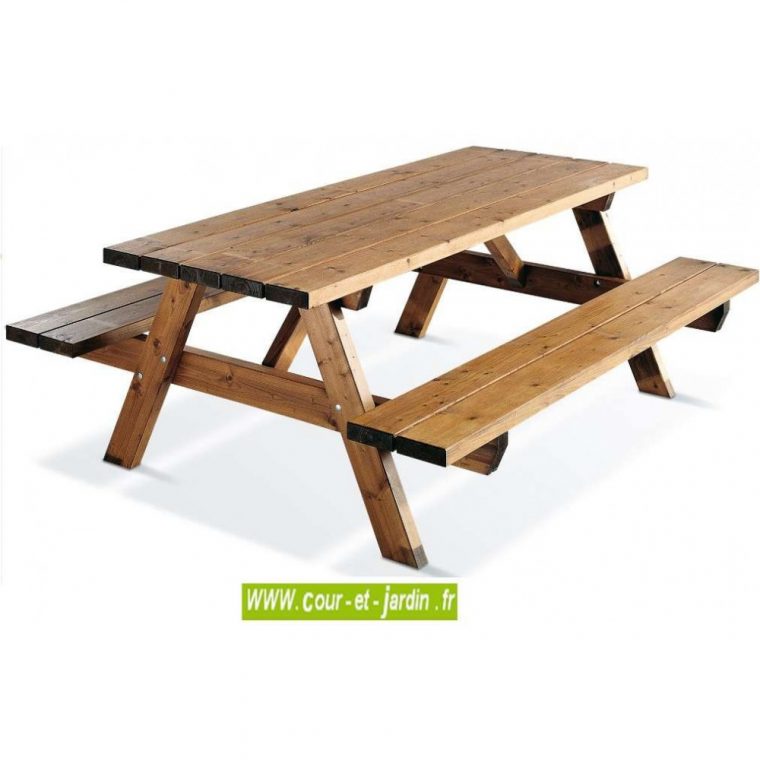 Table Pique-Nique Bois, Garden 200B - 6 Places - Table ... intérieur Table De Jardin En Bois Avec Banc