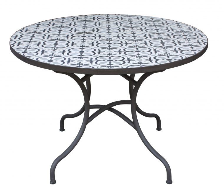 Table Ronde Céramique Lisboa - Ø.110 X H.75 Cm encequiconcerne Table De Jardin En Ceramique Ronde