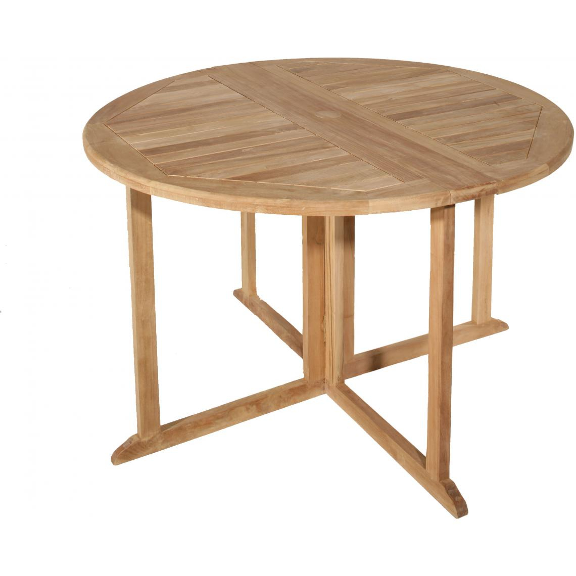 Table Ronde Pliante Papillon En Teck Massif Plus D's dedans Table De Jardin En Bois Pliante Pas Cher