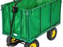 Tectake Chariot De Jardin + Bâche Charge Maximum 544 Kg Vert dedans Chariot Remorque Jardin