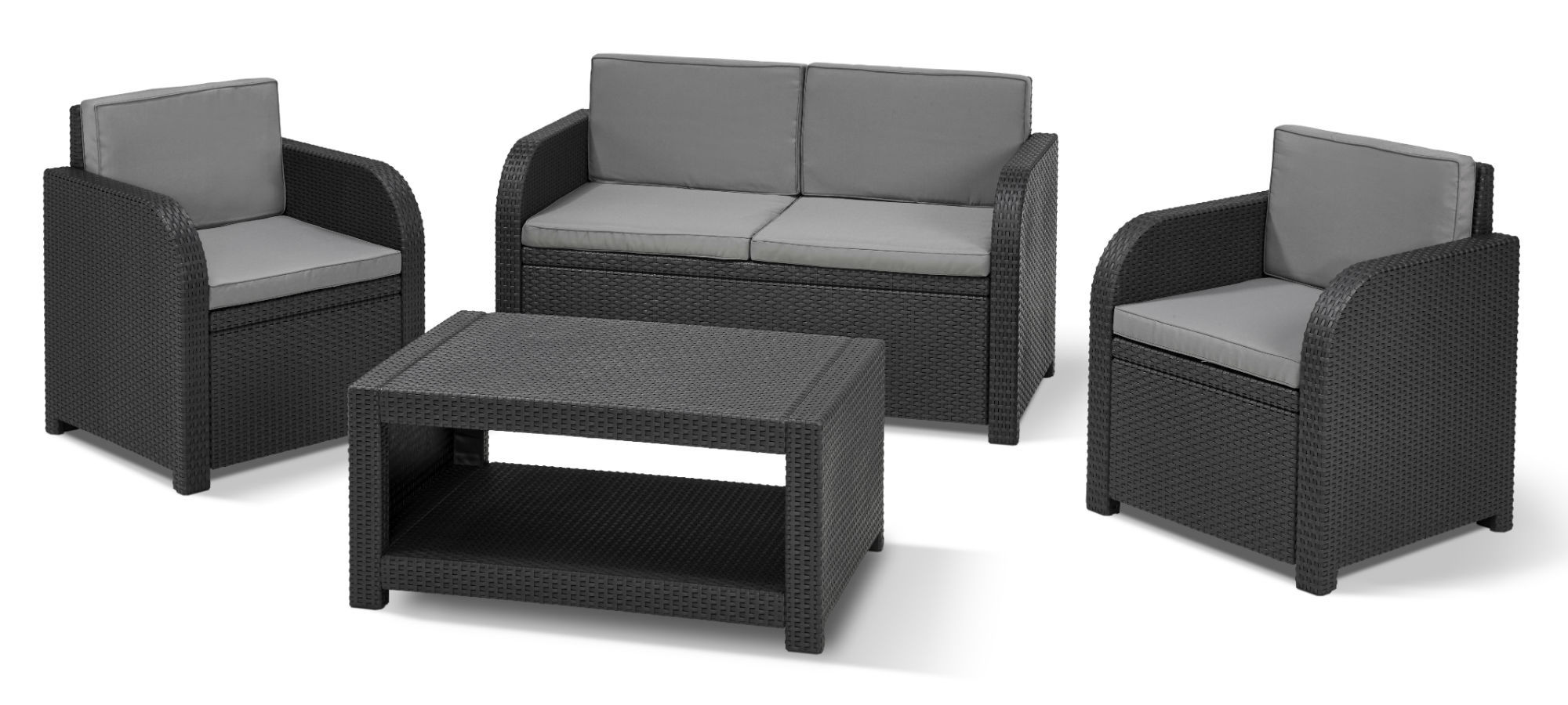 Allibert Modena Lounge Set Graphite - Allibert encequiconcerne Salon De Jardin Allibert Lounge Set