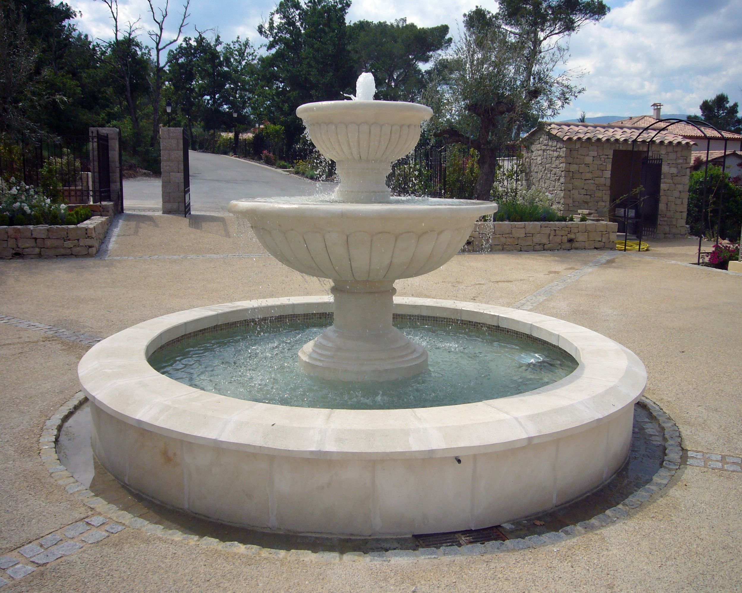 Atelierbidal : Belle Fontaine Ronde À Double Vasques À ... concernant Fontaine De Jardin A Debordement
