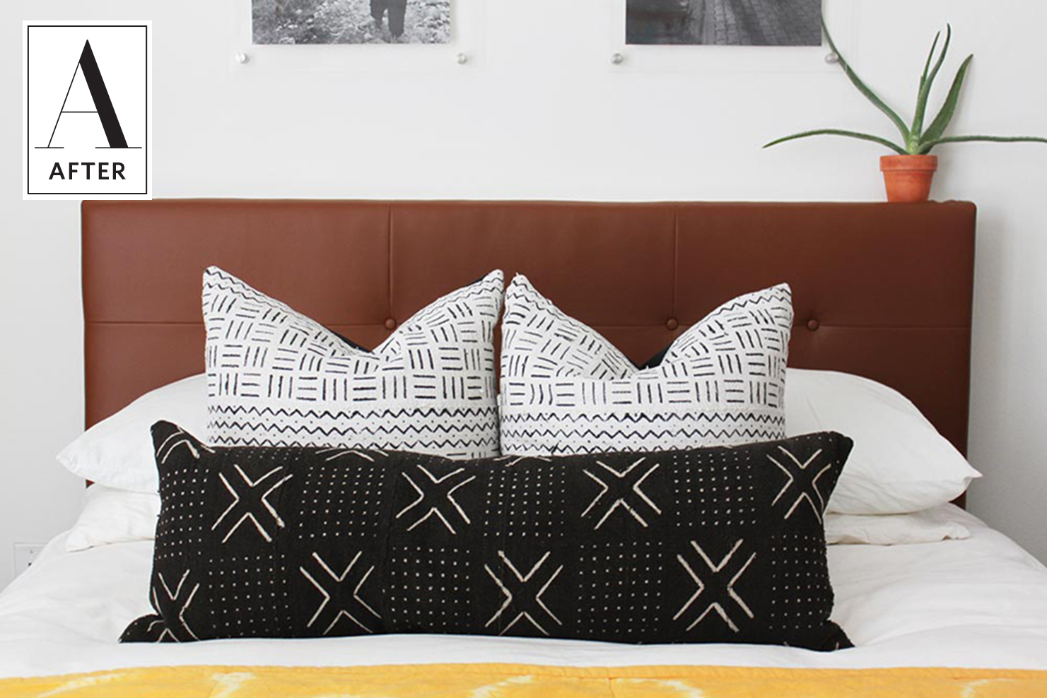 Before &amp; After: Turning A Basic Ikea Headboard Into A Chic ... pour Coussin Tête De Lit Ikea