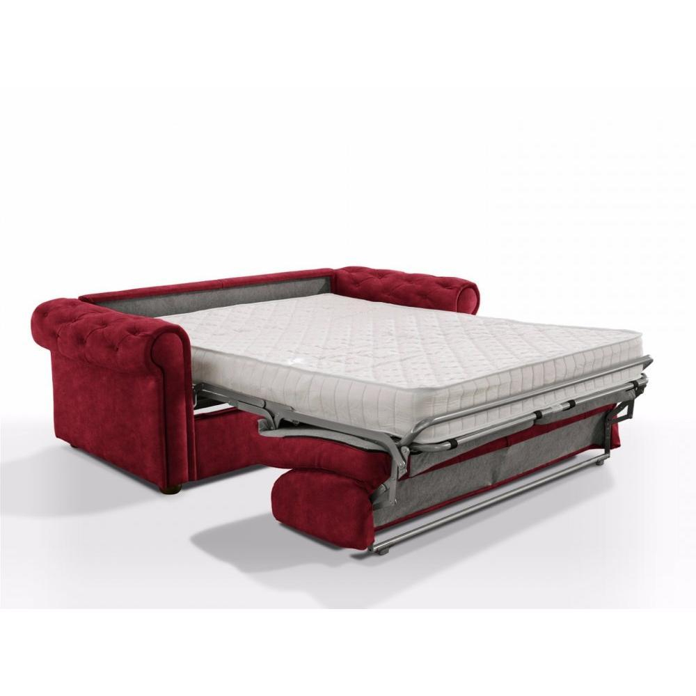 Canapé Chesterfield Express Convertible 140Cm Rapido Matelas 16Cm encequiconcerne Canapé Chesterfield Convertible