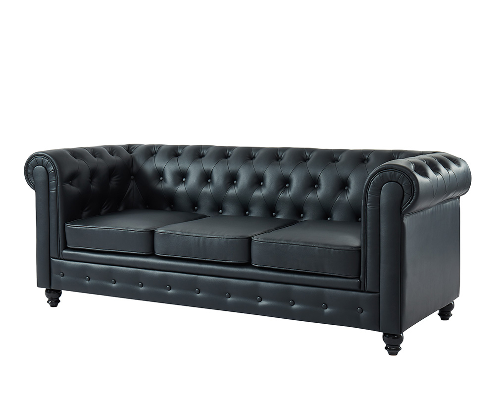 Canapé Style Chesterfield Chicago Noir serapportantà Canapé Chesterfield But