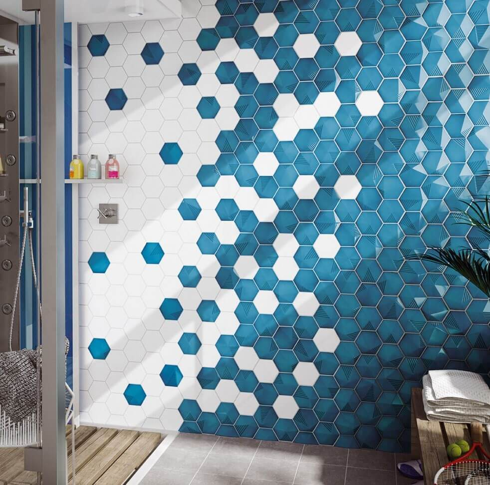 Carrelage Sol Et Mur, 2 Showrooms À Montpellier - Carrelage ... concernant Carrelage Hexagonal Bleu
