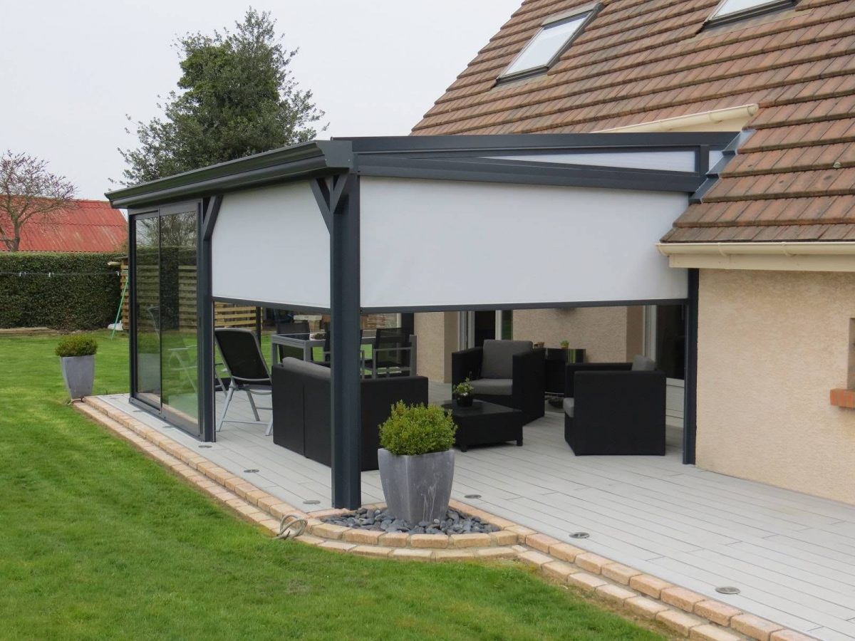 Pergola Alu Fermée Adossée Couv'terrasse 12 M² Blanc (805873 à