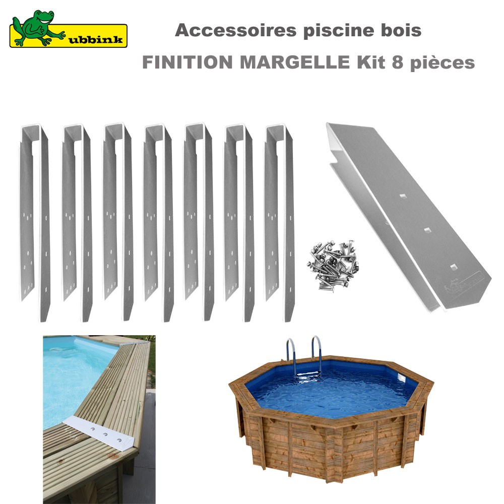 Kit 8 Pièces Finition Alu Pour Margelles De Piscine Octogonale intérieur Finition Margelle Piscine