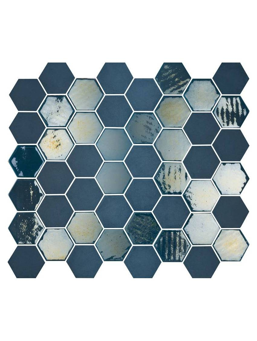 Mosaique Hexagonale Bleu Tomette 32X27 Cm Togama Sixties ... à Carrelage Hexagonal Bleu