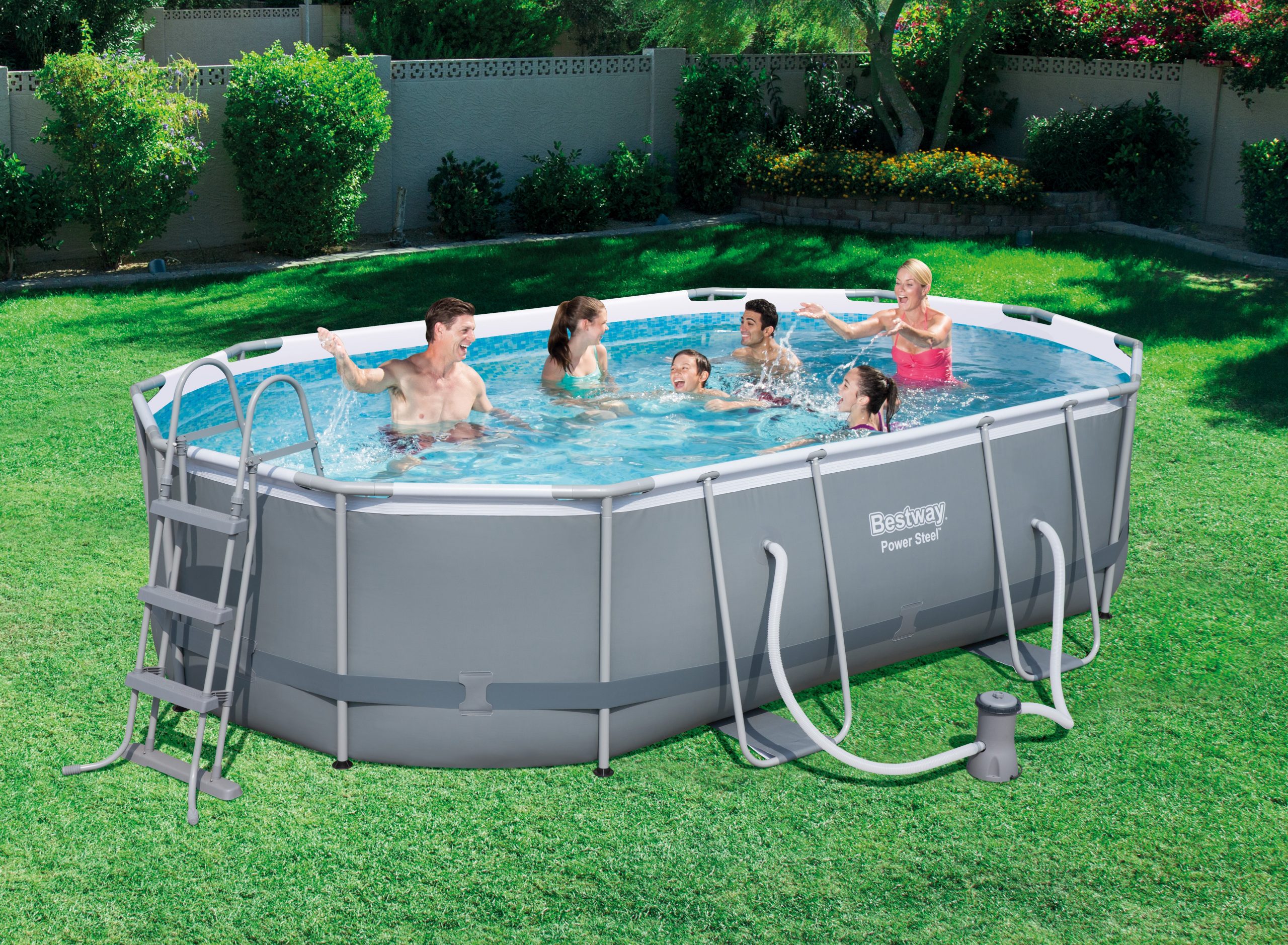 Piscine Tubulaire Powersteel Bestway, L.4.66 X L.3.05 X H.1.07 M encequiconcerne Piscine Tubulaire Leroy Merlin