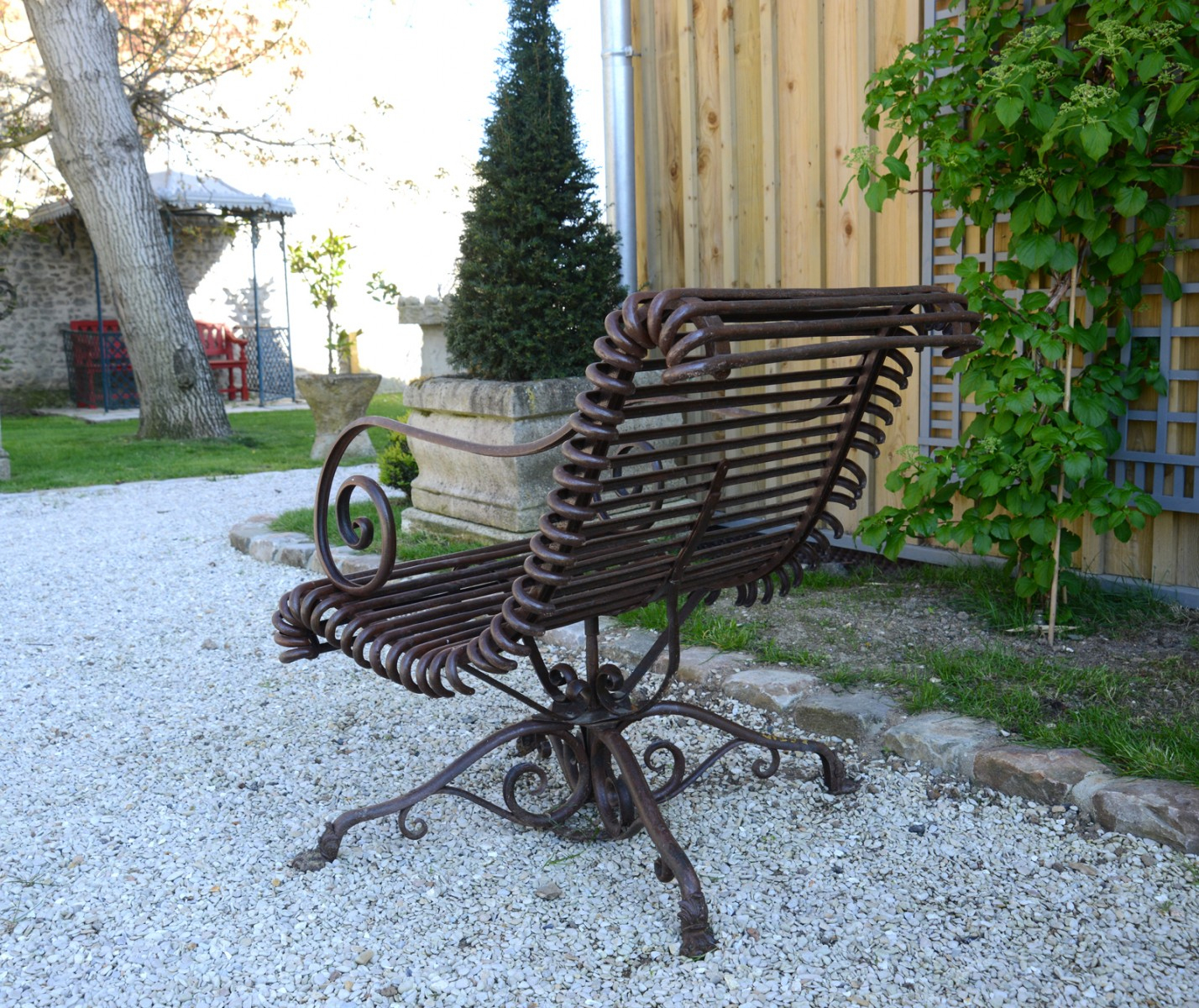 Sculptures &amp; Ornements - Mobilier (Jardin) (Ref. E6710 ... tout Salon De Jardin Fer Forgé Ancien