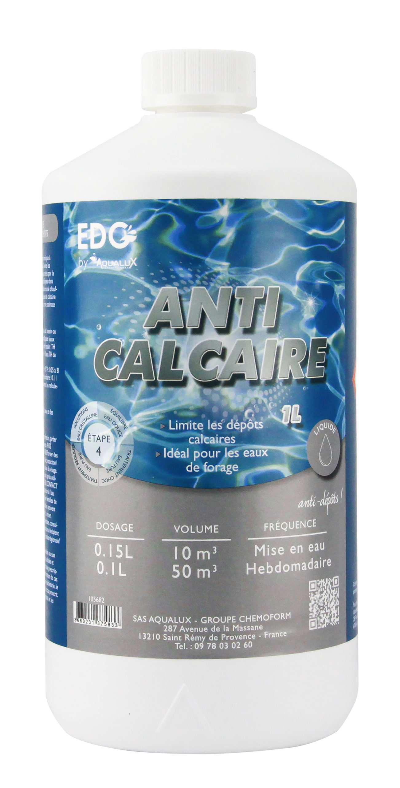 Séquestrant Calcaire - 1L Anti-Calcaire - Edg By Aqualux à Produit Anti Calcaire Piscine